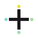 Positive - Plus sign with colourful dots