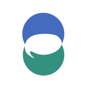 Blue and Green Circles with Speech Bubble